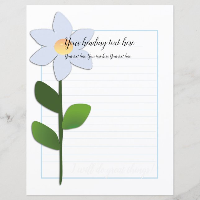 Vergiss, dass ich kein florales Schreibpapier habe (Vorderseite)