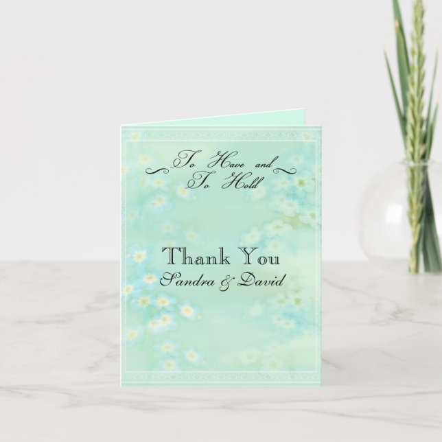 Vergiss, dass ich nicht blutig Hochzeit habe. Dank Dankeskarte (Vorderseite)