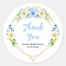 Vergiss-Me-Nots Floral Brautparty Vielen Dank Runder Aufkleber
