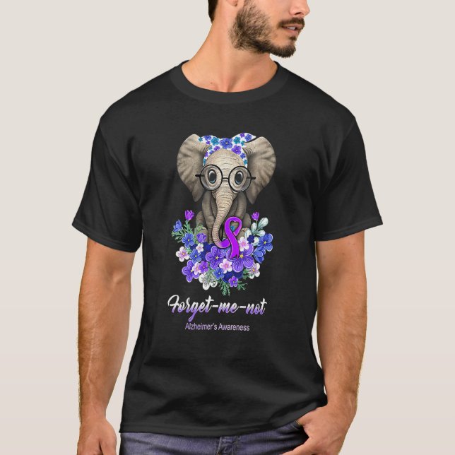 Vergiss mich nicht Alzheimers Awareness Elephant F T-Shirt (Vorderseite)