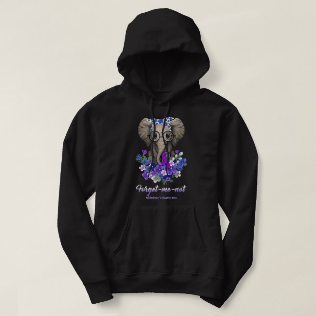 Vergiss mich nicht Alzheimer's Awareness Elephant  Hoodie (Design vorne)