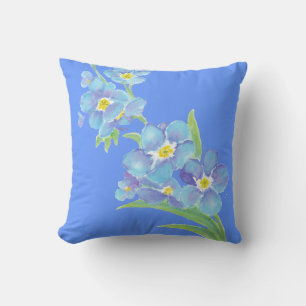 Vergiss mich nicht, Aquarellblume Garten Kissen