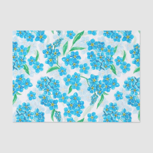 Vergiss mich nicht, Aquarellfarben-Blume Seidenpapier (Vorderseite)