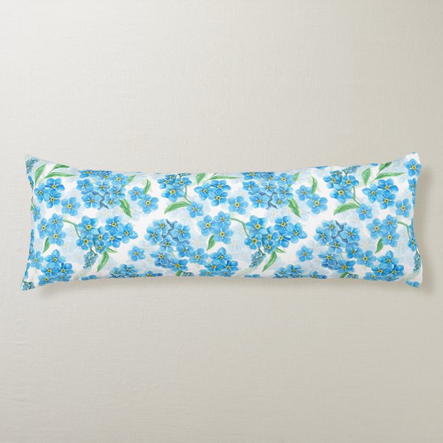 Vergiss mich nicht, Aquarellfarben-Blume Seitenschläferkissen (Vorderseite)