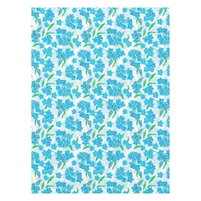 Vergiss mich nicht, Aquarellfarben-Blume Tischdecke (Vorderseite)