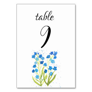 Vergiss mich nicht Blue Spring Floral Blume Hochze Tischnummer