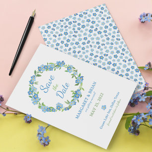 Vergiss mich nicht Blue Wildblume Watercolor Hochz Save The Date