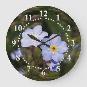 Vergiss mich nicht Blume Große Wanduhr