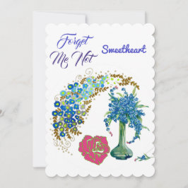 Vergiss mich nicht, Liebesromantische Rose Blumenv Feiertagskarte