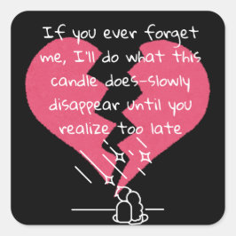 Vergiss mich nicht quadratischer aufkleber