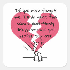 Vergiss mich nicht quadratischer aufkleber