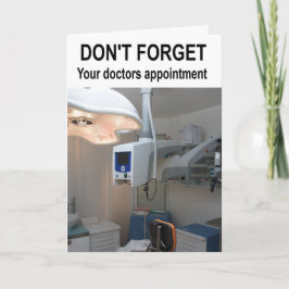 Vergiss nicht, dass du einen Termin für Ärzte hast Karte