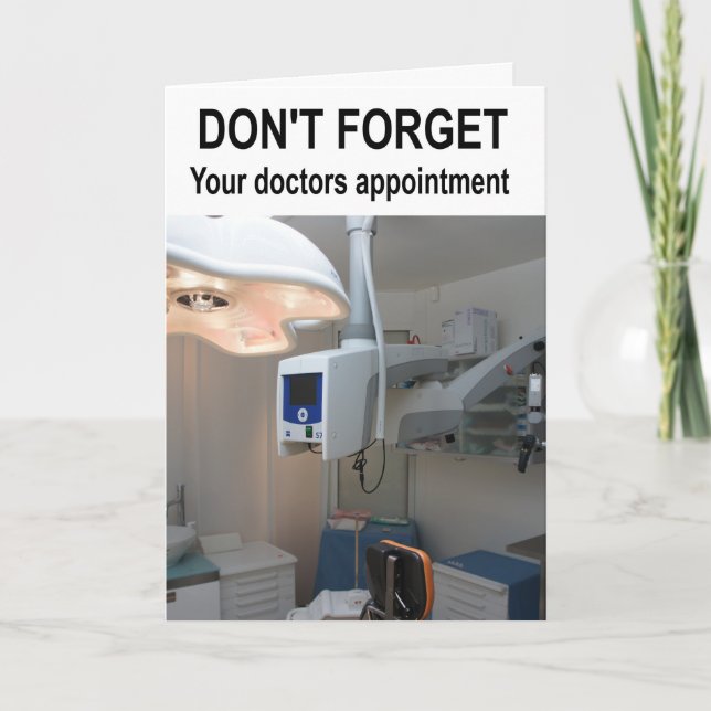 Vergiss nicht, dass du einen Termin für Ärzte hast Karte (Vorderseite)