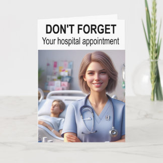 Vergiss nicht deinen Krankenhaustermin. Karte