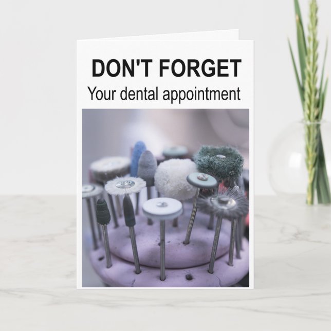 Vergiss nicht deinen Termin beim Zahnarzt. Karte (Vorderseite)