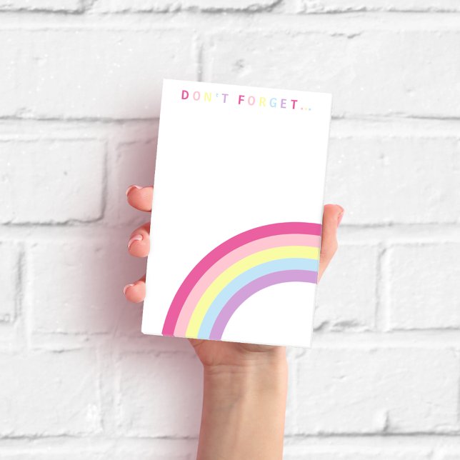 Vergiss nicht. Niedlicher Regenbogen Postit-Hinwei Post-it Klebezettel (Von Creator hochgeladen)