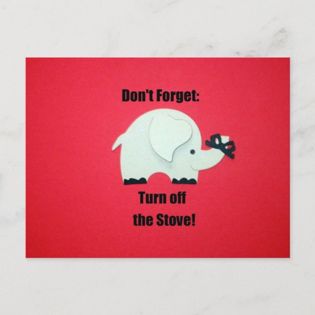 Vergiss nicht: Schalte den Ofen aus! Postkarte (Vorderseite)