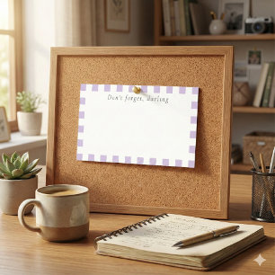 Vergiss nicht, Schatz Süße Lavendel-Karo Post-it Klebezettel