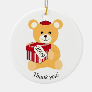Vergiss nicht, zu sagen: "Danke!"Teddybär Keramik Ornament