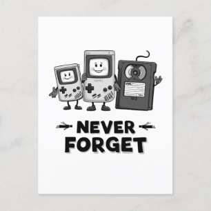 Vergiss nie Casse-Band Retrolook 90er Jahre Ästhet Postkarte