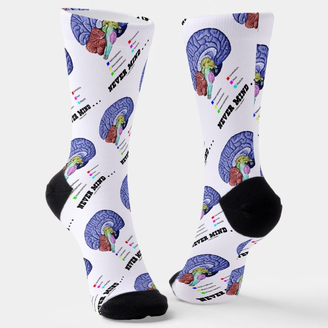 Vergiss nie ... Gehirnanatomie Psyche Spaß Socken (Gewinkelt)