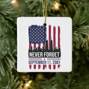 Vergiss nie September 11 2001 Gedenktag USA Keramikornament