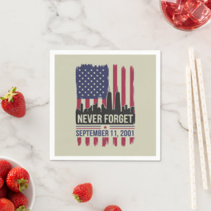 Vergiss Nie September 11 2001 Gedenktag USA Serviette