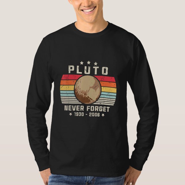 Vergiss Pluto nie. Retrostil, Wissenschaft T-Shirt (Vorderseite)