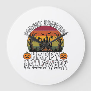 Vergiss Prinzessin Happy Halloween Spukhaus Pumpe Große Wanduhr