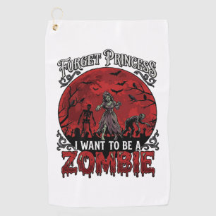 Vergiss Prinzessin Zombie Blut Mond Friedhof Flede Golfhandtuch