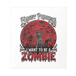 Vergiss Prinzessin Zombie Blut Mond Friedhof Flede Notizblock