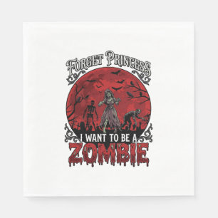 Vergiss Prinzessin Zombie Blut Mond Friedhof Flede Serviette