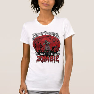 Vergiss Prinzessin Zombie Blut Mond Friedhof Flede T-Shirt