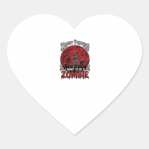 Vergiss Prinzessin Zombie Blutmond Friedhof Fleder Herz-Aufkleber
