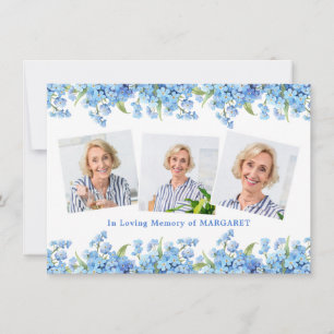 Vergissmeinnicht 3 Foto Gedenkfeier Moderne Trauer Dankeskarte
