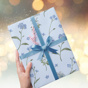 Vergissmeinnicht Blaue Florale Wasserfarben-Blume Geschenkpapier