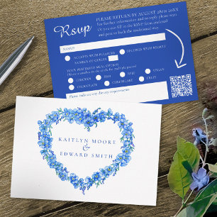 Vergissmeinnicht-Blumen blau Wasserfarbe Hochzeit RSVP Karte