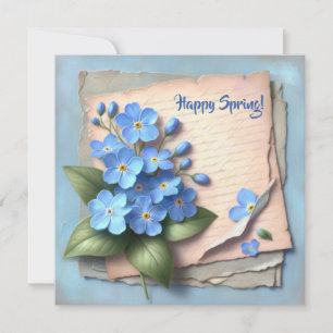 Vergissmeinnicht-Blumen in Aquarell-Optik Feiertagskarte