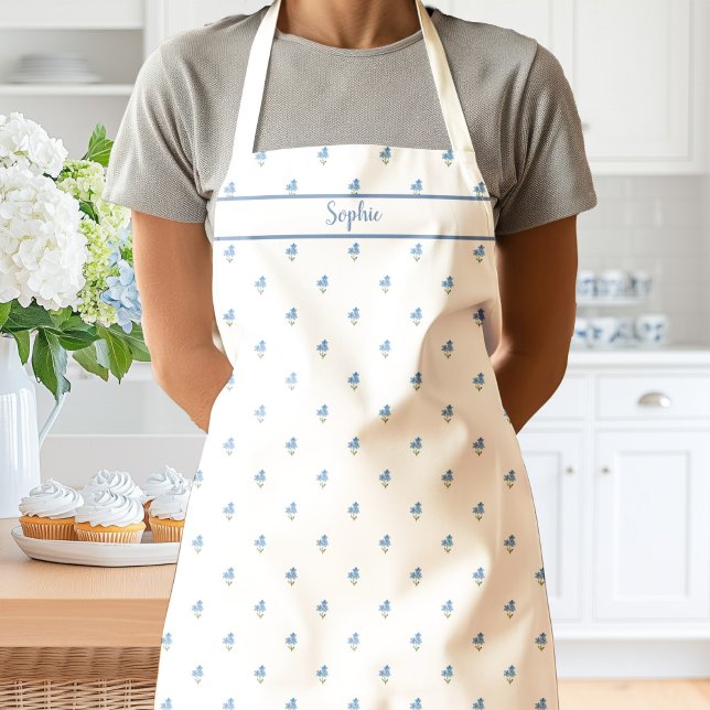 Vergissmeinnicht Blumen-Schürze Schürze (Forget Me Nots Floral Apron)