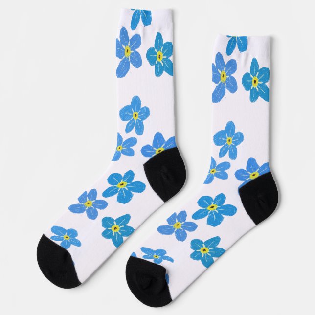 Vergissmeinnicht-Blumen-Socken Socken (Linkes Detail)