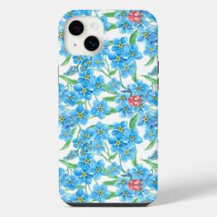 Vergissmeinnicht-Blumen und Marienkäfer Samsung Ga iPhone 14 Plus Hülle