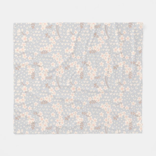 Vergissmeinnicht-Blumenmuster Fleecedecke (Vorderseite (Horizontal))