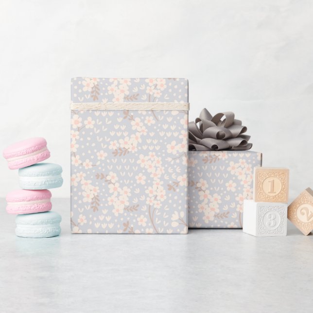 Vergissmeinnicht-Blumenmuster Geschenkpapier (Babyparty)