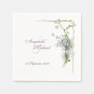 Vergissmeinnicht Hochzeitsdesign Serviette