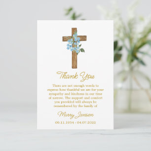 Vergissmeinnicht-Kreuz-Sympathie-Dankeschön-Karte Dankeskarte