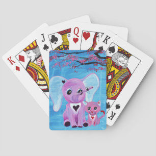 Vergissmeinnicht Süßer Elefant Katze Kirschblüten Spielkarten