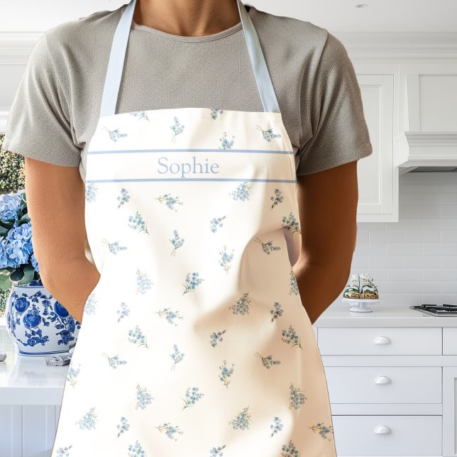 Vergissmeinnicht-Tossed-Blumen-Schürze Schürze (Forget Me Nots Tossed Flowers Apron)