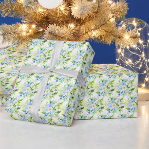 Vergissmeinnicht und Gänseblümchen Blumen Geschenkpapier