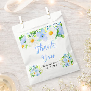 Vergissmeinnicht und Gänseblümchen Florale Hochzei Geschenktütchen