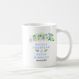Vergissmeinnicht und Gänseblümchen Florale Hochzei Kaffeetasse